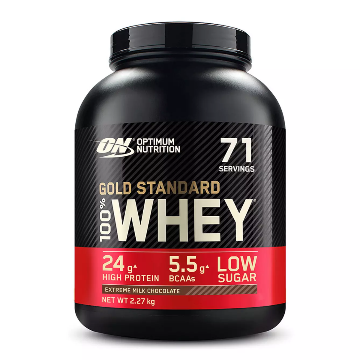 Proteine din zer 100% Whey Gold Standard aroma ciocolata cu lapte, 2.27kg, Optimum Nutrition