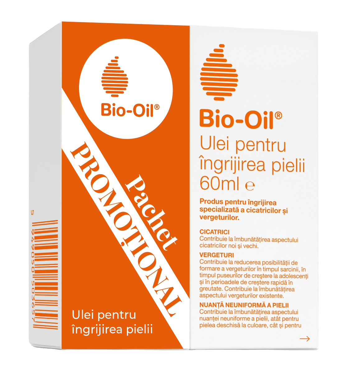 Pachet ulei pentru ingrijirea pielii 1 + 50% reducere la al doilea produs, 2 x 60ml, Bio-Oil