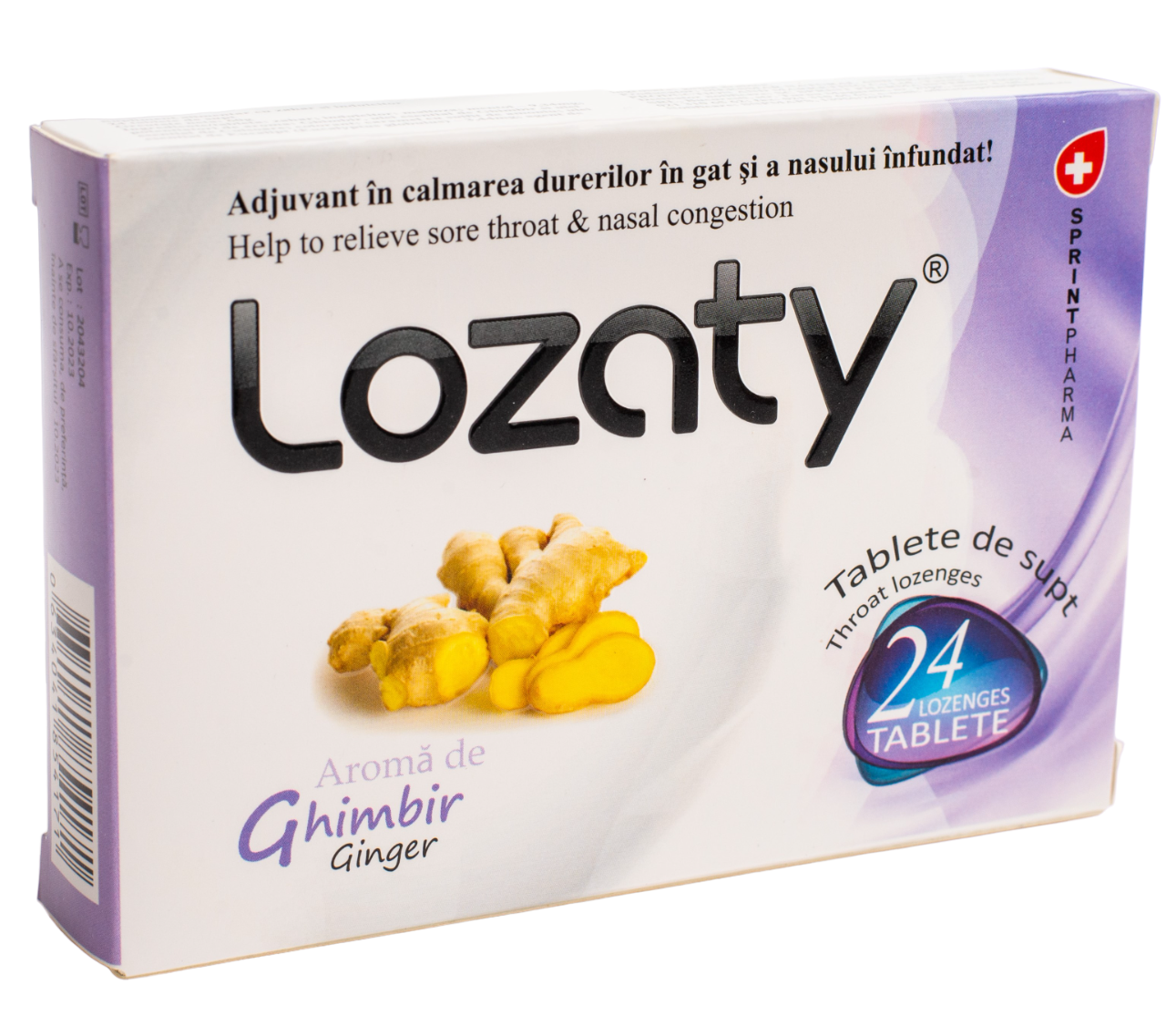 Supliment alimentar cu aroma de ghimbir Lozaty, 24 tablete, Sprint Pharma