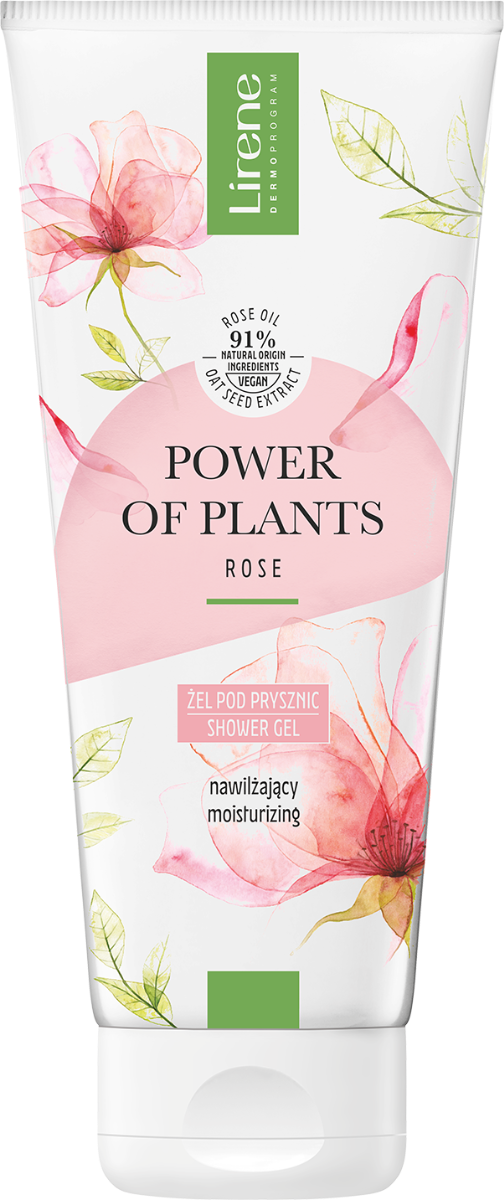 Gel de dus hidratant cu extract de trandafir Power of Plants, 200ml, Lirene
