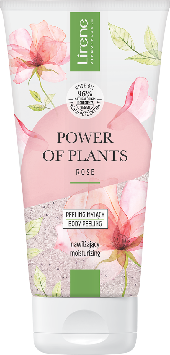 Peeling corporal hidratant cu extract de trandafir Power of Plants, 175ml, Lirene