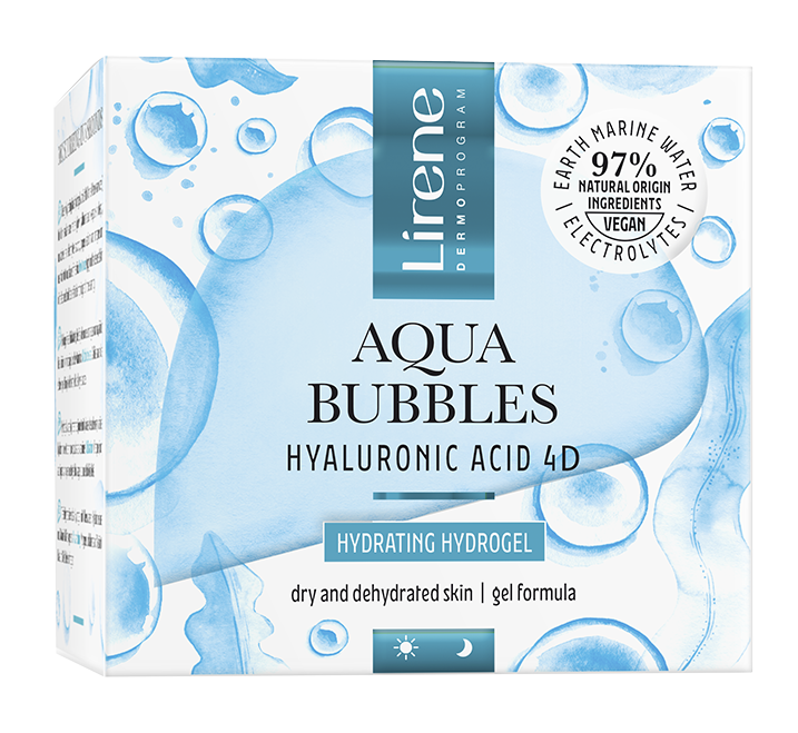 Hidro-gel facial hidratant cu acid hialuronic Aqua Bubbles, 50ml, Lirene