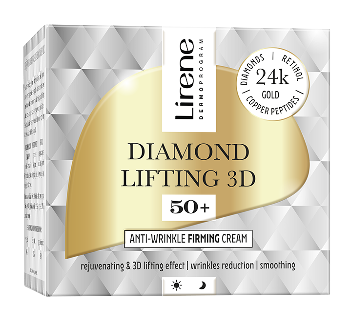 Crema anti-rid cu efect de fermitate 50+ pentru zi si noapte Diamond Lifting 3D, 50ml, Lirene
