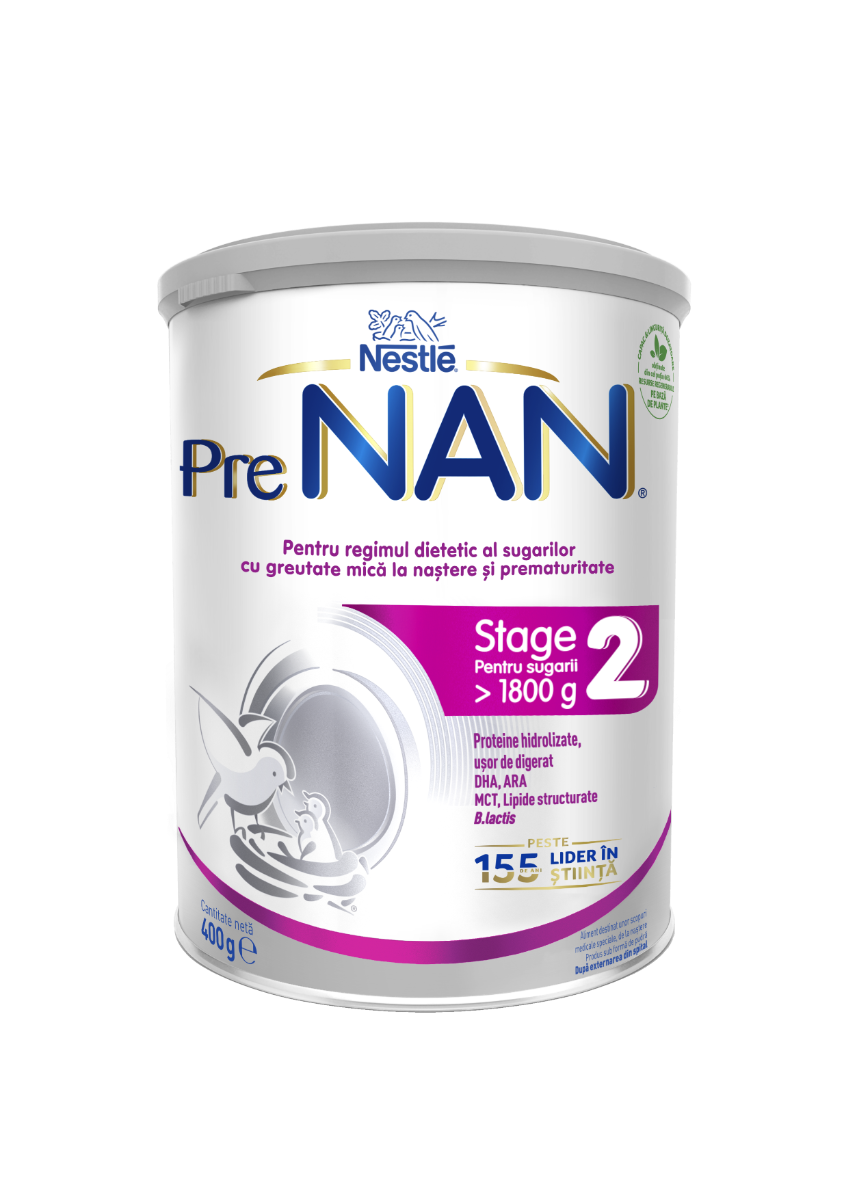 Formula de lapte praf cu Bifidus Pre Nan Stage 2 HA 0-6 luni, 400g, Nestle