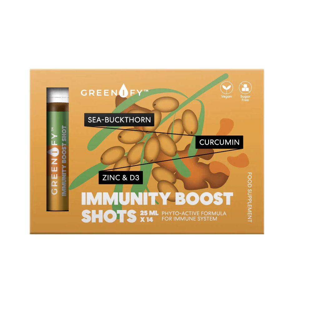 Boost pentru imunitate cu catina si turmeric, 25ml x 14 fiole buvabile, Greenify