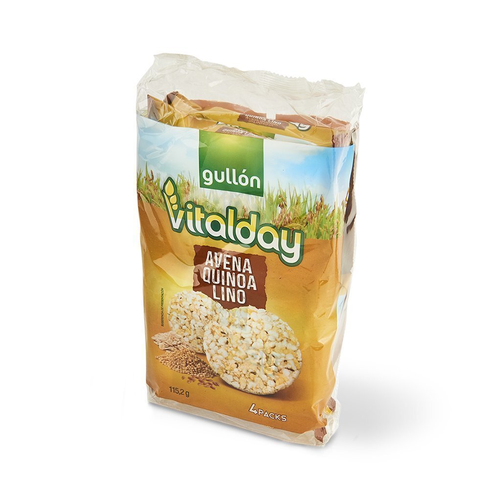 Ovaz expandat cu quinoa si seminte de in Vitalday, 115.2g, Gullon