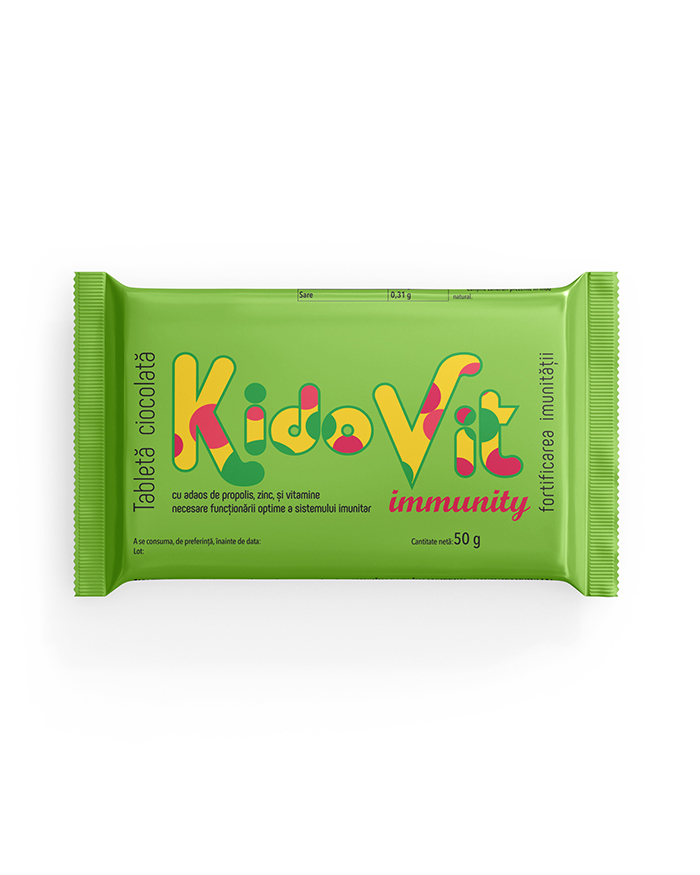 Tableta de ciocolata Immunity, 50g, Kidovit
