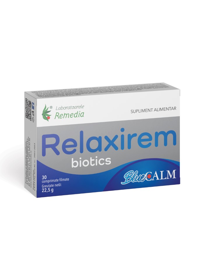Relaxirem Biotics Bluecalm, 30 comprimate filmare, Laboratoarele Remedia