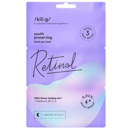 Set masti faciale gel cu retinol, 3 x 7 ml, Kilig