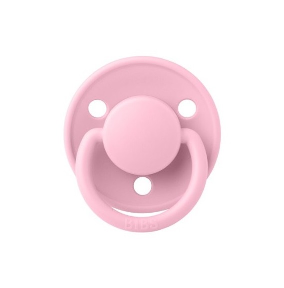 Suzeta din silicon cu tetina rotunda marime universala (0-3 ani) De Lux Baby Pink, 1 bucata, Bibs
