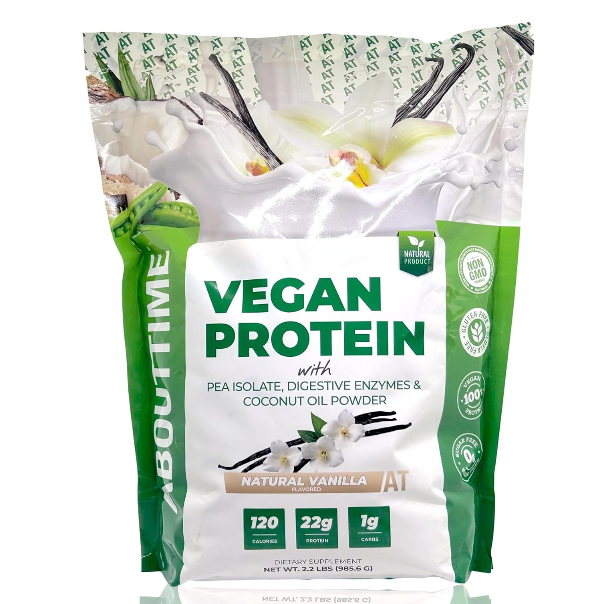 Proteina Vegana cu Aroma Naturala de Vanilie, 985g, AboutTime®