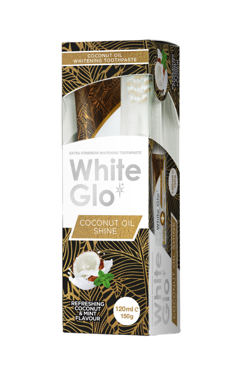 Pasta de dinti cu periuta Coconut Oil Shine, 120ml, White Glo
