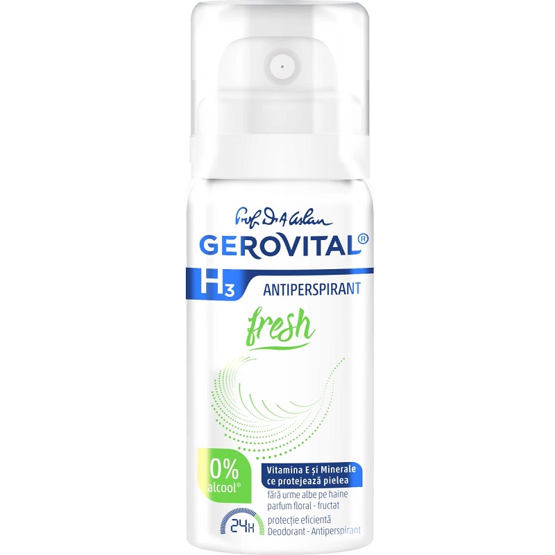 Deodorant-antiperspirant H3 Classic Fresh, 40ml, Gerovital