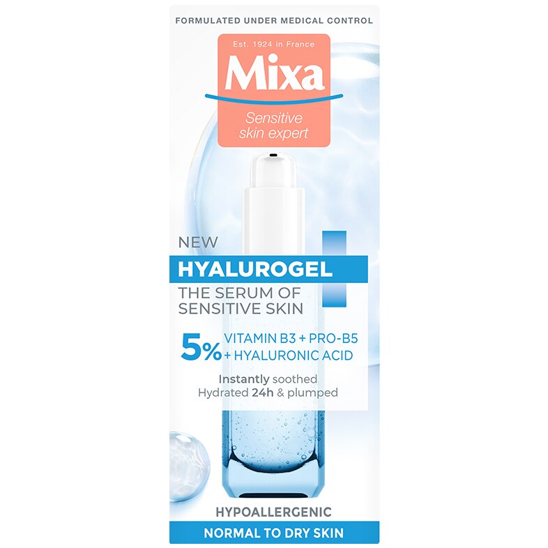 Serum imbogatit cu acid hialuronic piele sensibila Hyalurogel, 30ml, Mixa