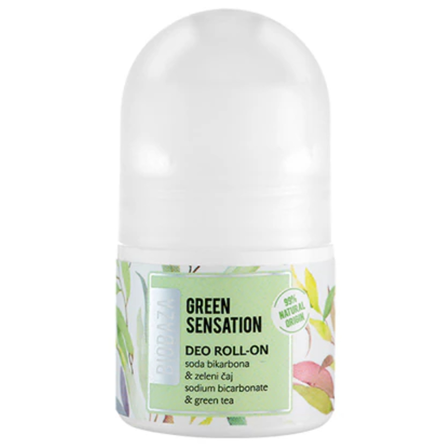 Deodorant natural cu piatra de alaun pentru femei Green Tea Sensation, 20ml, Biobaza