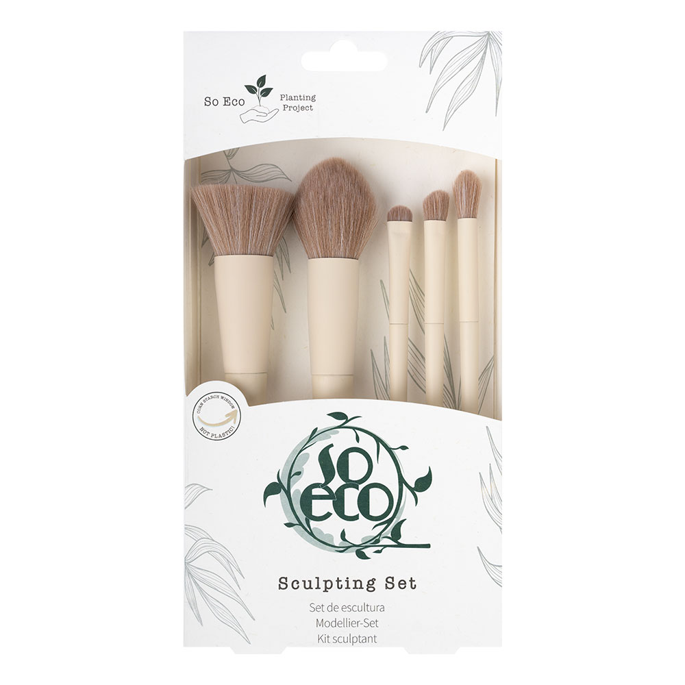 Set 5 pensule ecologice de machiaj pentru Sculpting, 1 bucata, So Eco