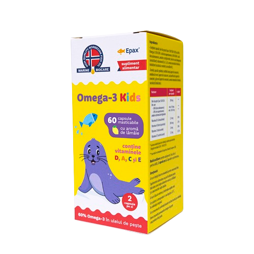 Omega 3 Kids Marine Biocare, 60 capsule masticabile, Phyto Biocare