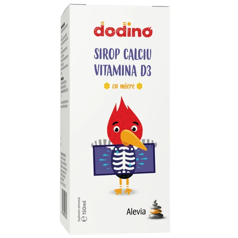 Sirop calciu vitamina D3 cu miere Dodino, 150ml, Alevia