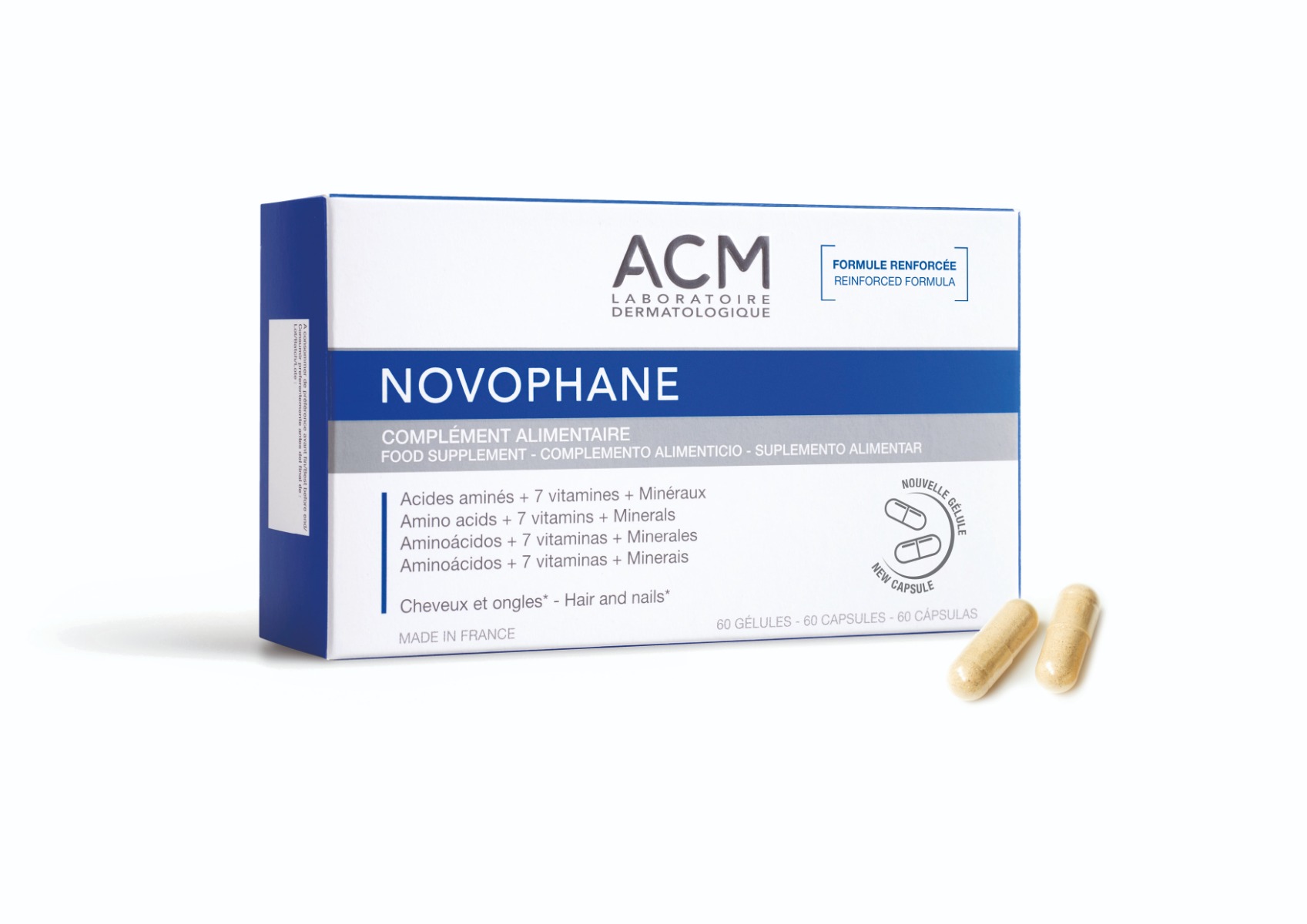 Capsule pentru par si unghii Novophane, 60 capsule, ACM