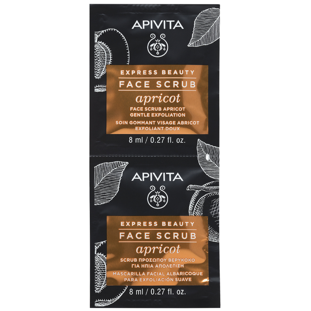 Apivita Express Beauty Masca faciala exfolianta din extract de caisa, 2x8ml