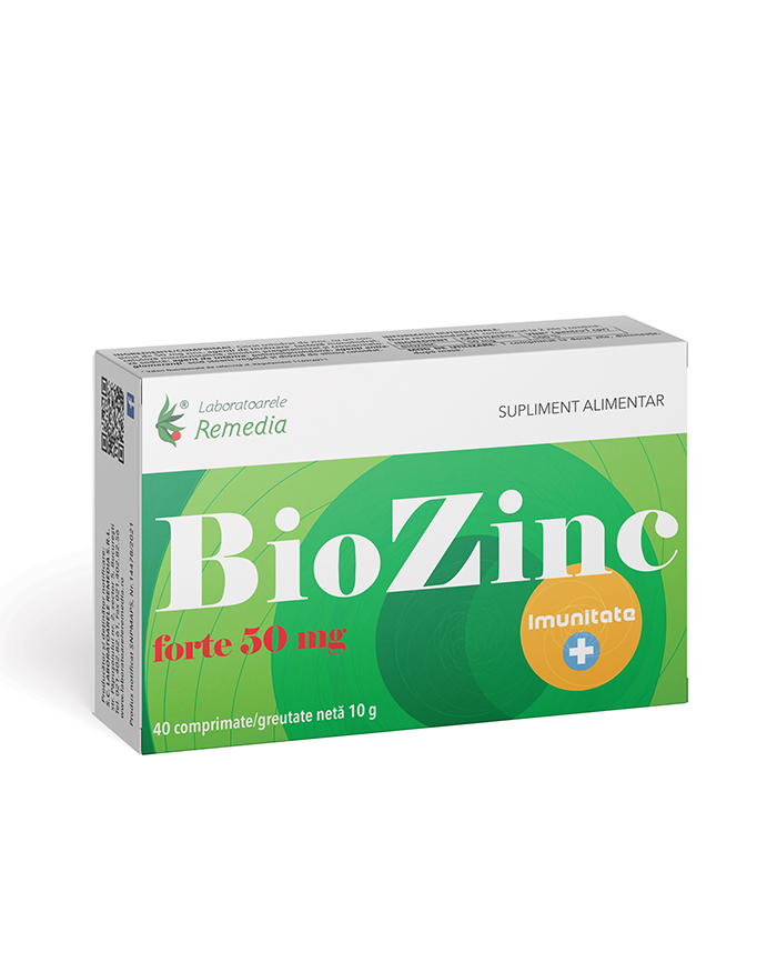 Biozinc Forte 50mg, 40 comprimate, Laboratoarele Remedia