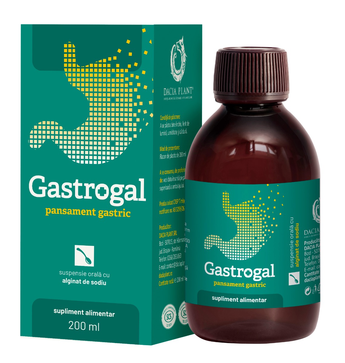 Gastrogal suspensie orala, 200ml, Dacia Plant