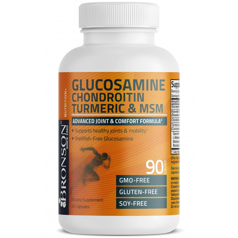 Glucozamina Chondroitin Turmeric & MSM, 90 capsule, Bronson Laboratories