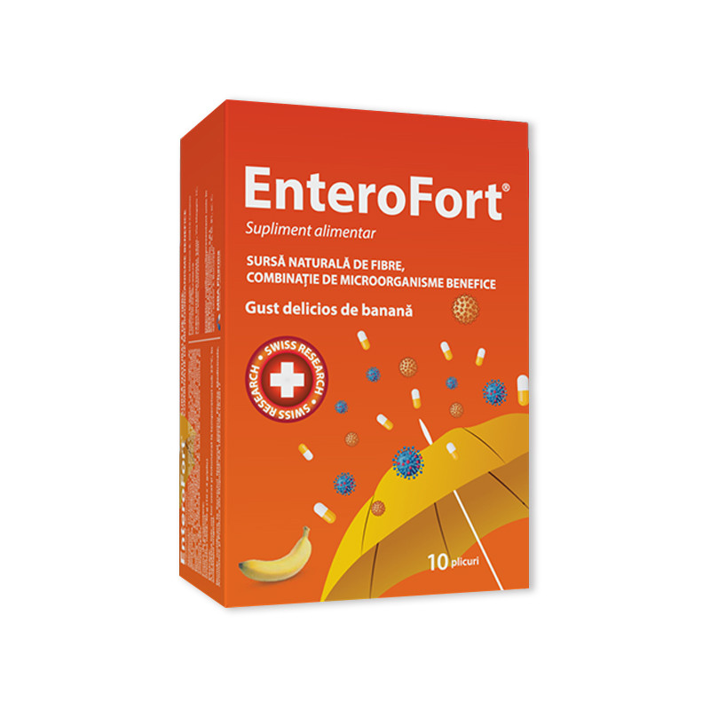 EnteroFort, pentru refacerea florei intestinale, 10 plicuri