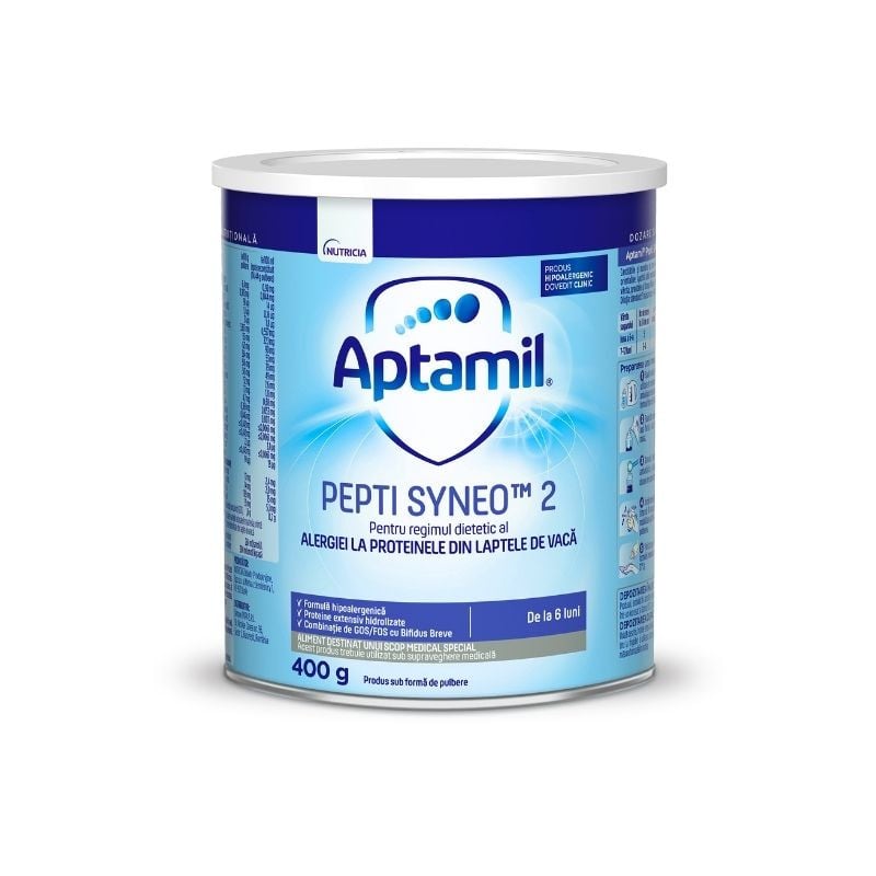 Lapte praf Pepti 2, 6-12 luni, 400 g, Aptamil