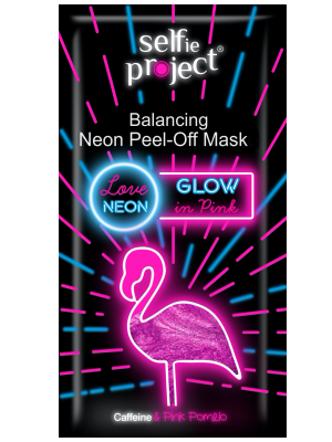 Masca exfolianta regeneranta neon Flamingo Glow in Pink, 10ml, Selfie Project
