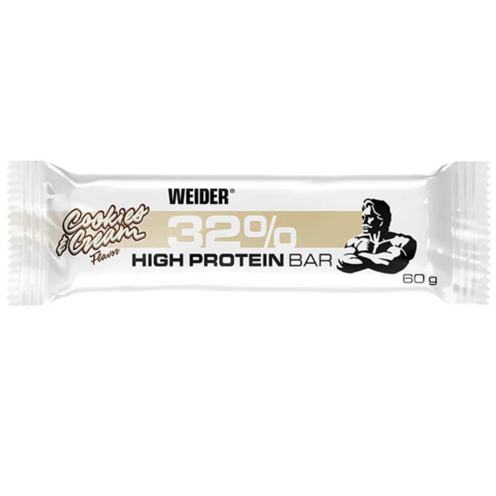Baton proteic cu aroma de cookies&cream 32% Protein Bar, 60g, Weider