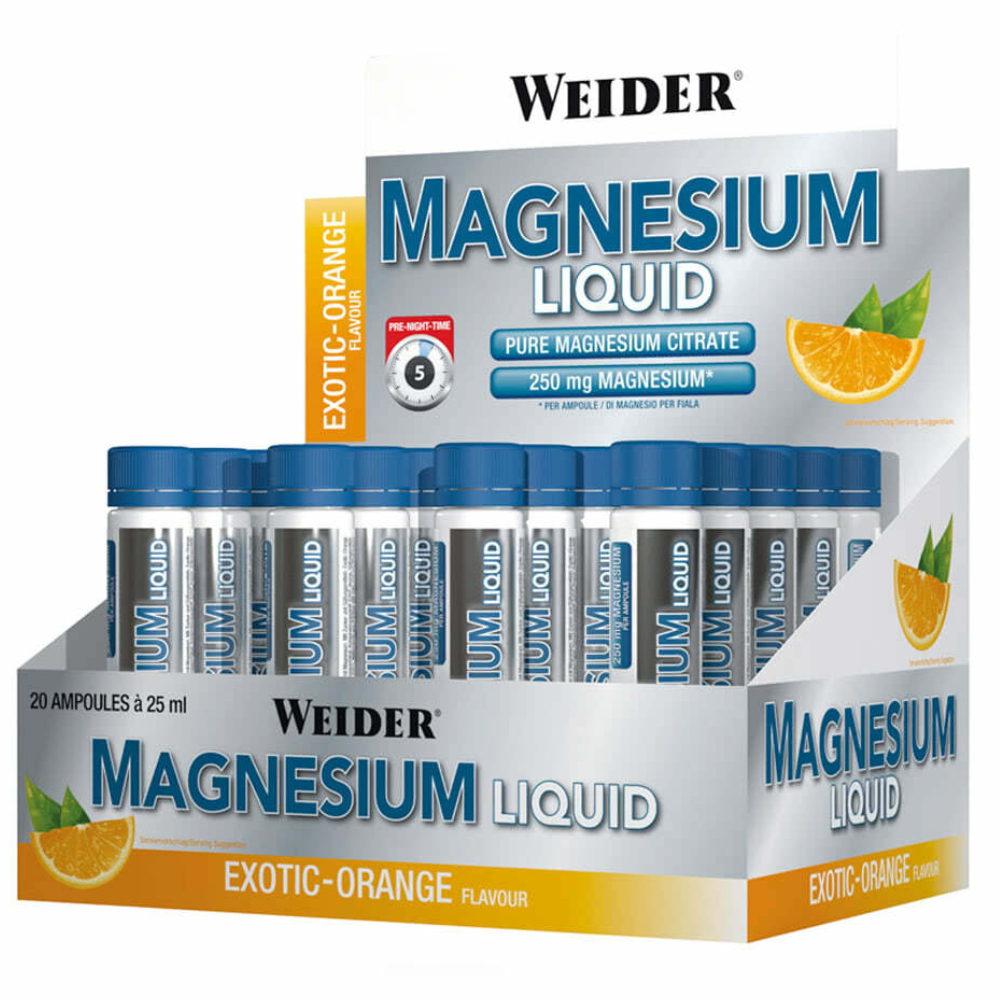 Magneziu lichid cu aroma exotic orange, 20x25ml, Weider