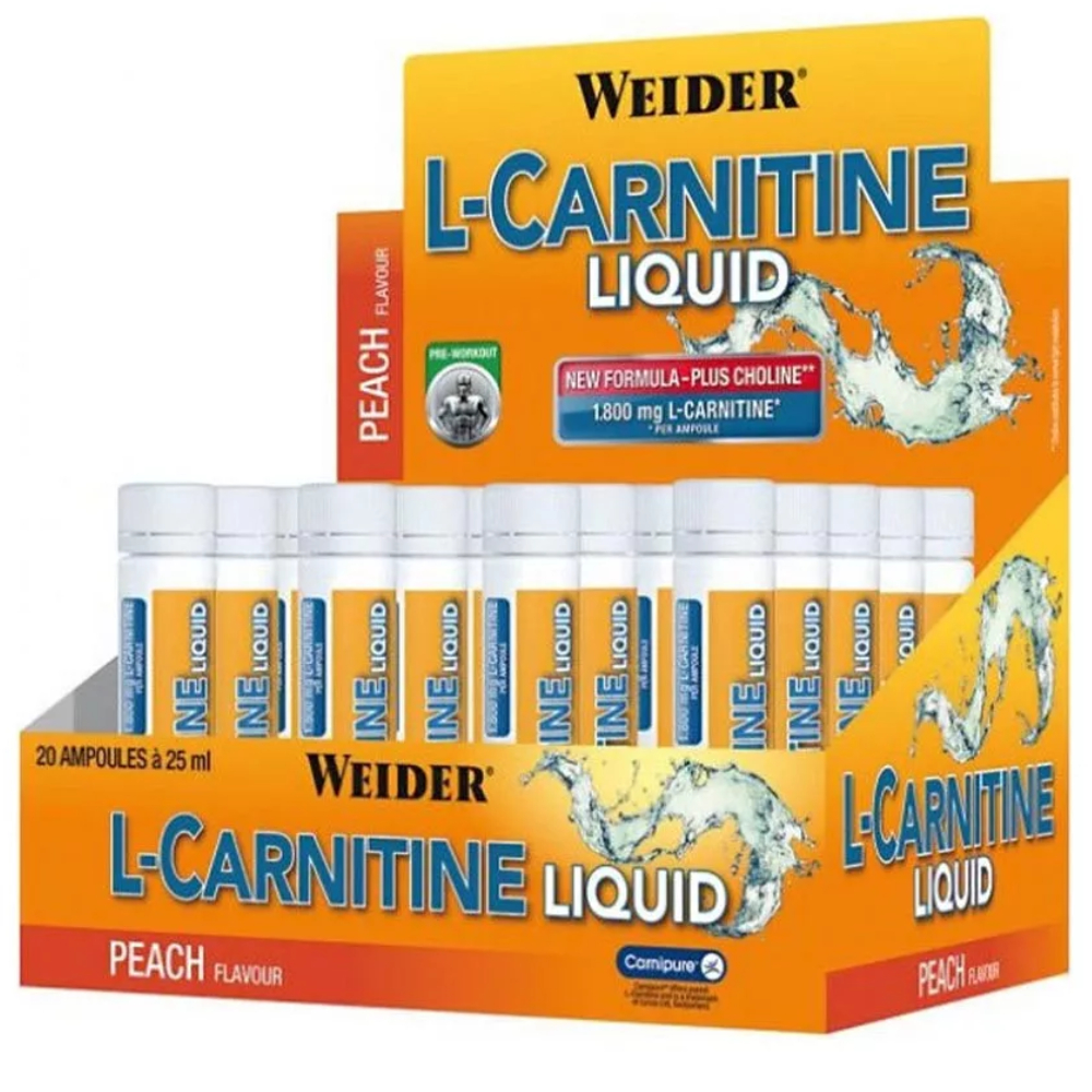 L-Carnitina lichida cu aroma de piersici, 20x25ml, Weider