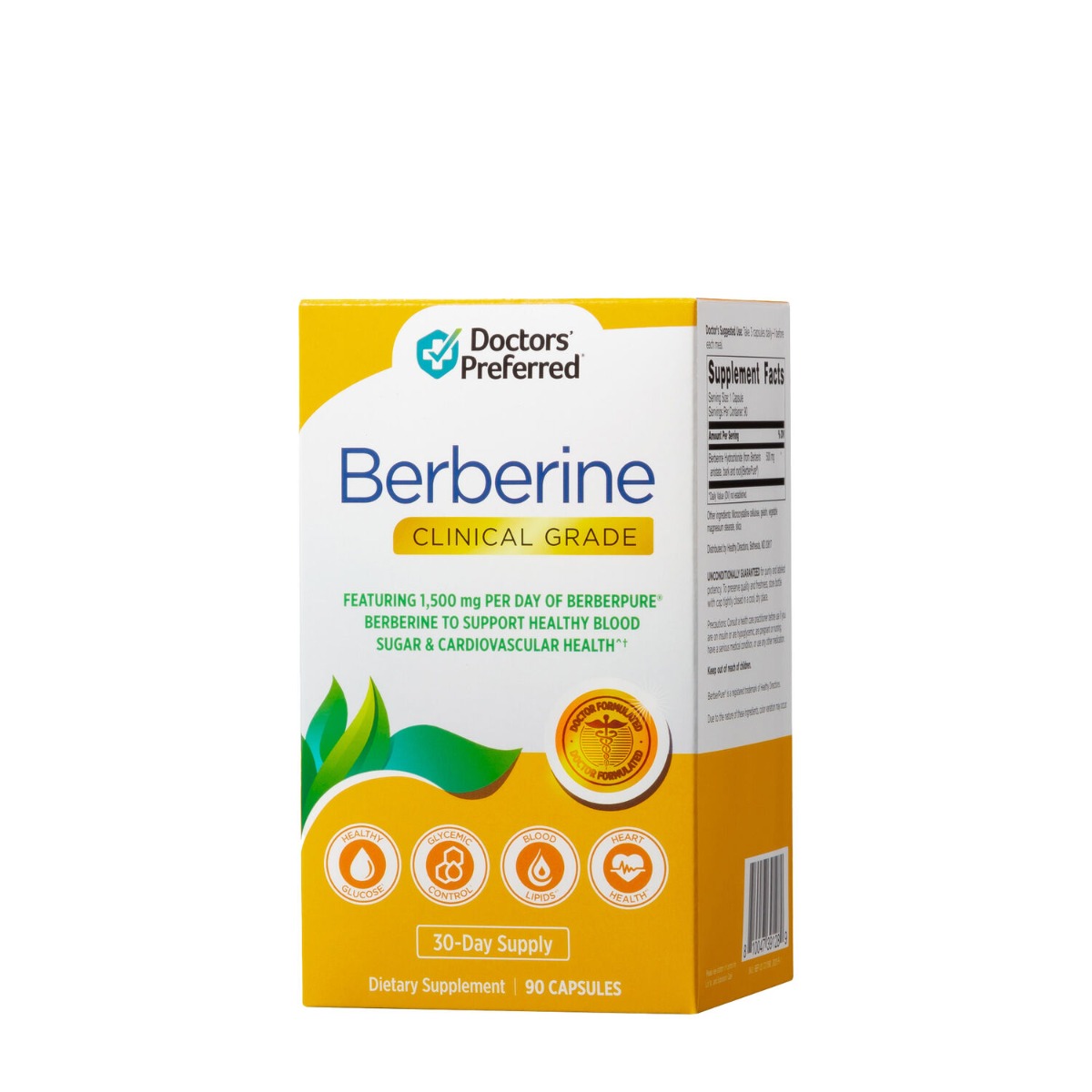 Berberina 500mg Doctors’ Prefered® Berberine Clinical Grade, 90 capsule, GNC