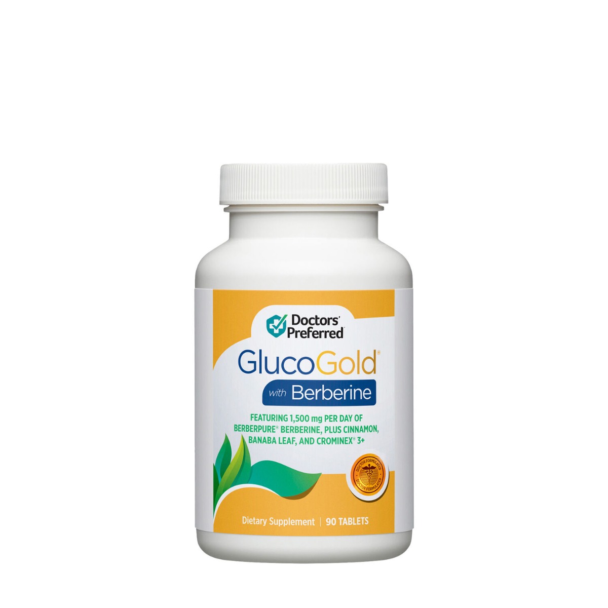 Formula avansata pentru reducerea glicemiei cu Berberina Doctor’s Preferred® GlucoGold® with Berberine, 90 tablete, GNC