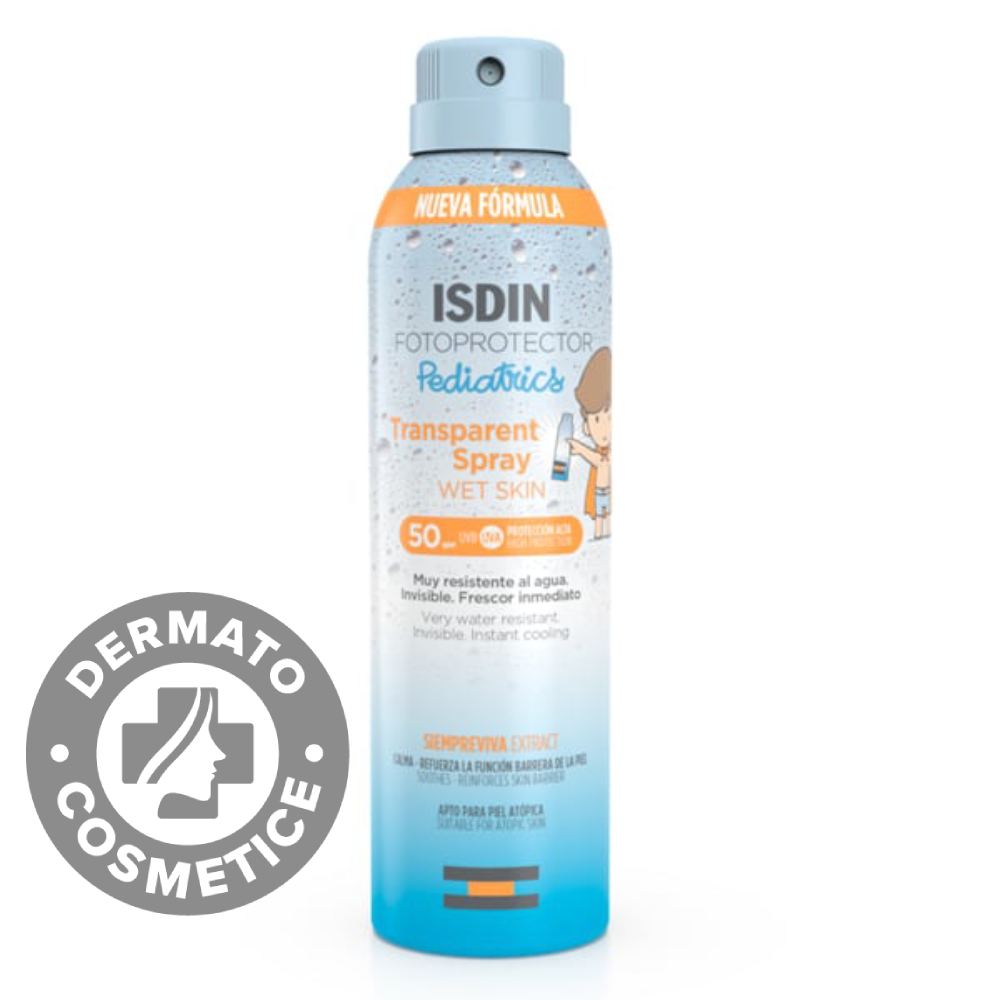 Spray transparent Wet Skin pentru copii Pediatrics SPF50, 250ml, Isdin