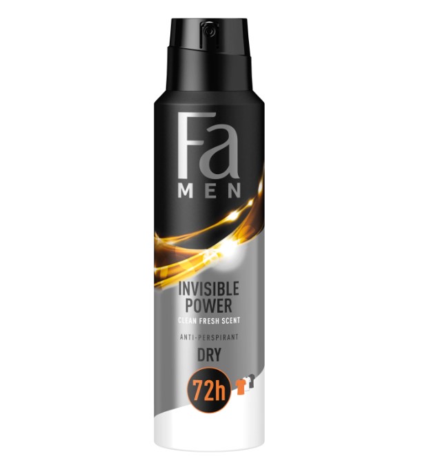 Deodorant spray anti-perspirant pentru barbati Invisible Power, 150ml, Fa