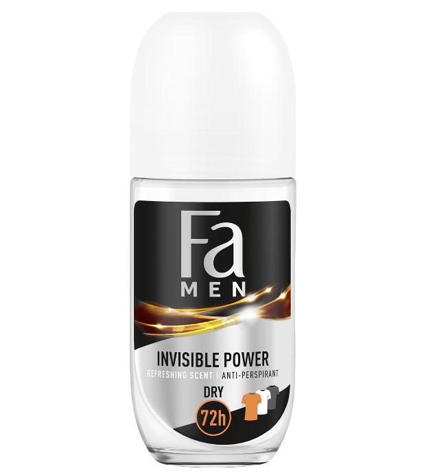 Deodorant roll-on anti-perspirant pentru barbati Invisible Power, 50ml, Fa