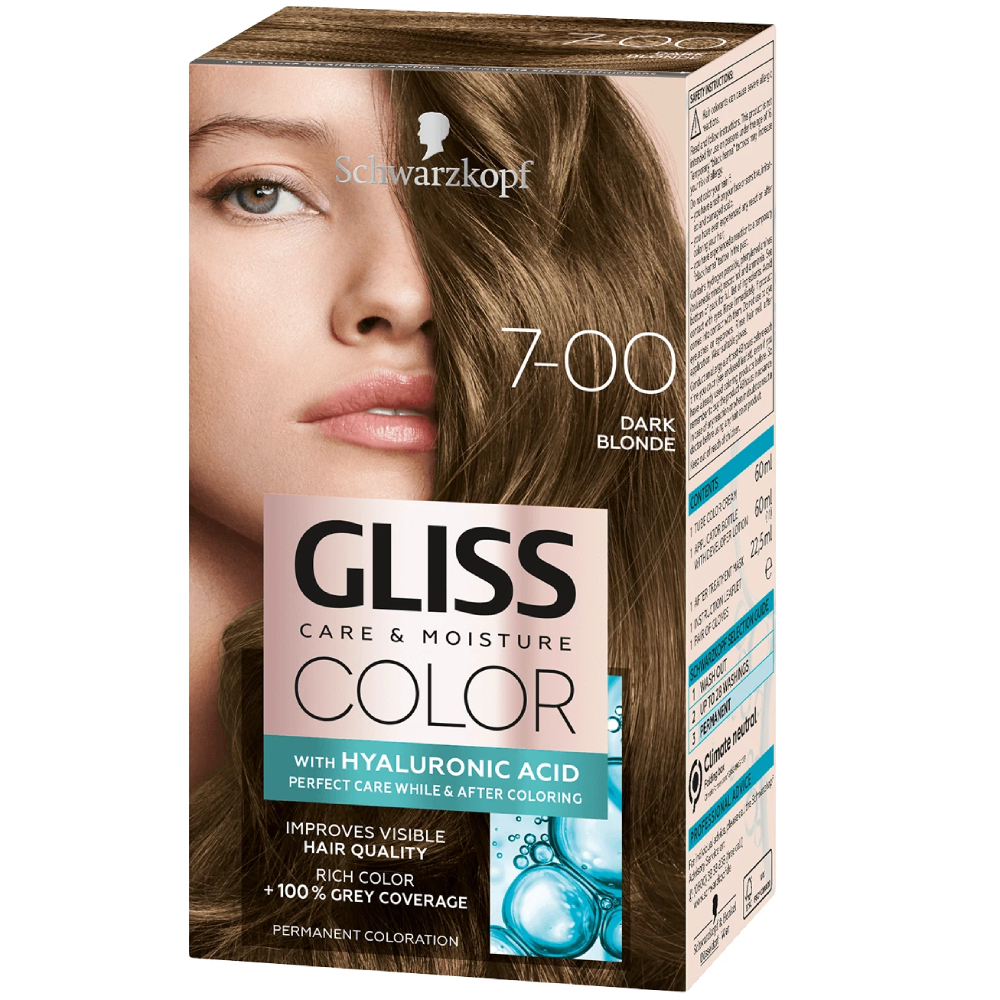 Vopsea de par Color 7-00 Blond Inchis, 143ml, Gliss