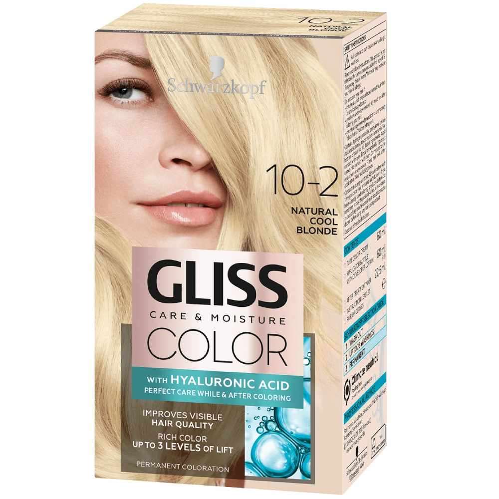 Vopsea de par Color 10-2 Blond Rece Natural, 143ml, Gliss