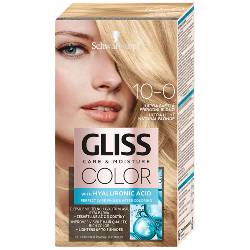 Vopsea de par Color 10-0 Blond Natural Deschis, 143ml, Gliss
