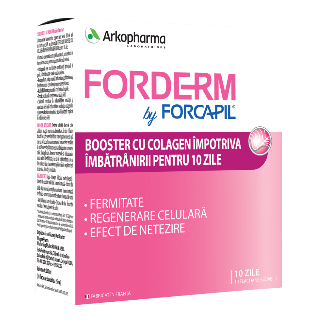 Forderm Booster cu colagen, 10 fiole, Forcapil