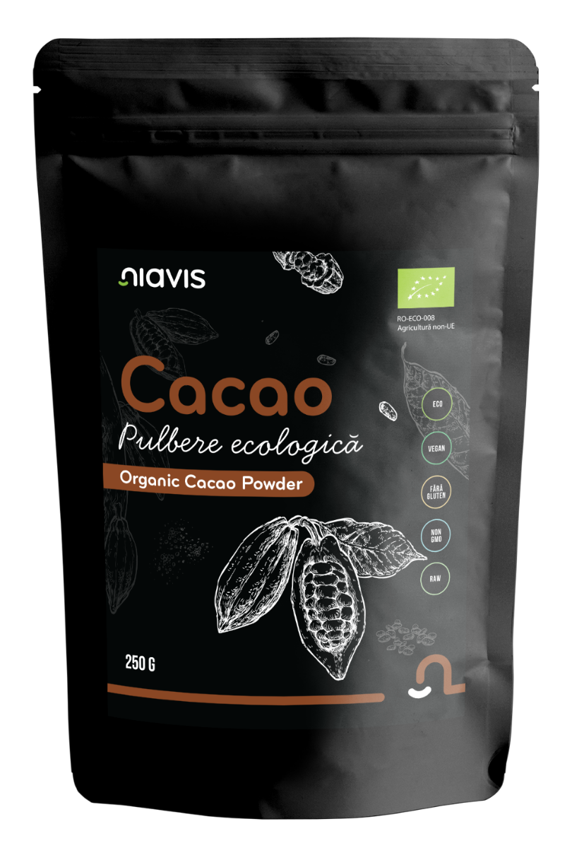 Cacao pulbere raw ecologica, 250g, Niavis