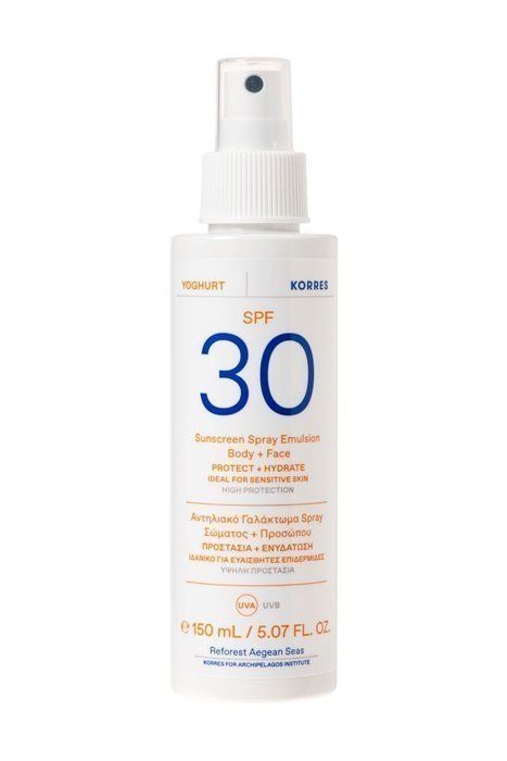 Emulsie protectoare SPF30+ Spray Yoghurt, 150ml, Korres