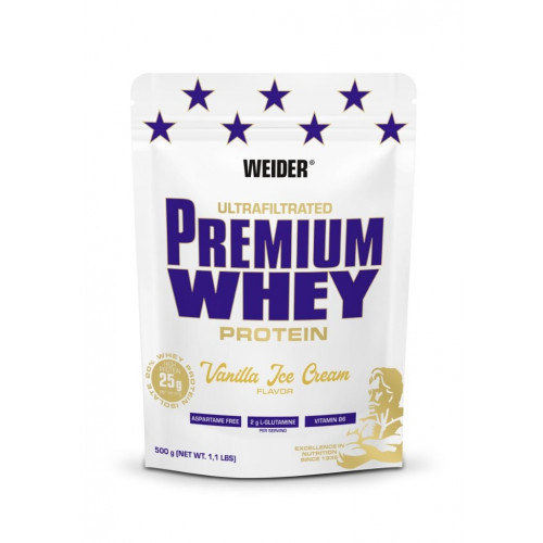 Pudra proteica cu aroma de Vanilla Ice Cream Premium Whey, 500g, Weider