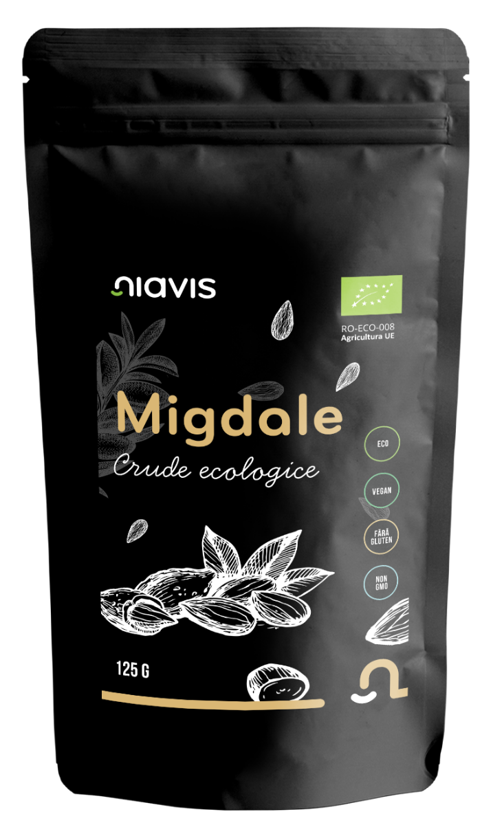 Migdale crude ecologice, 125g, Niavis