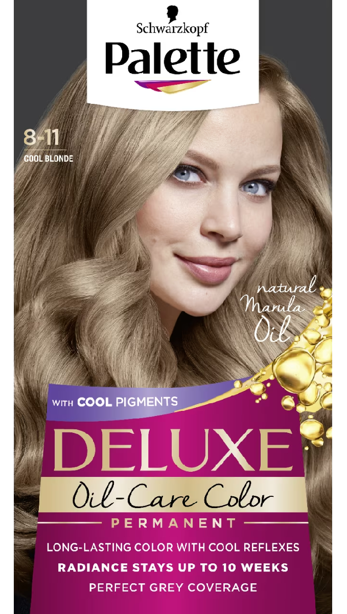 Vopsea de par permanenta 8-11 Blond Rece Natural 1/23 Deluxe , 123ml, Palette