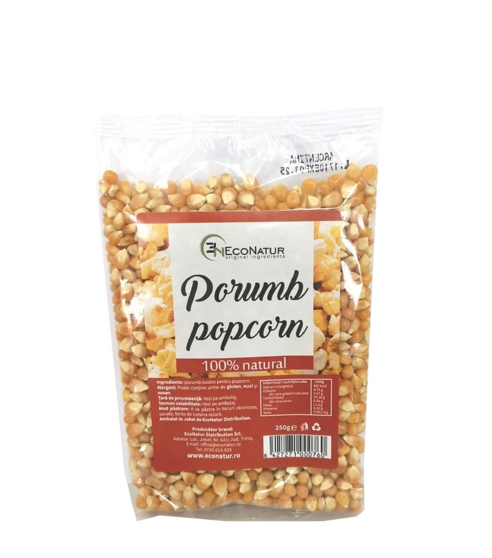 Porumb pentru popcorn, 250g, EcoNatur