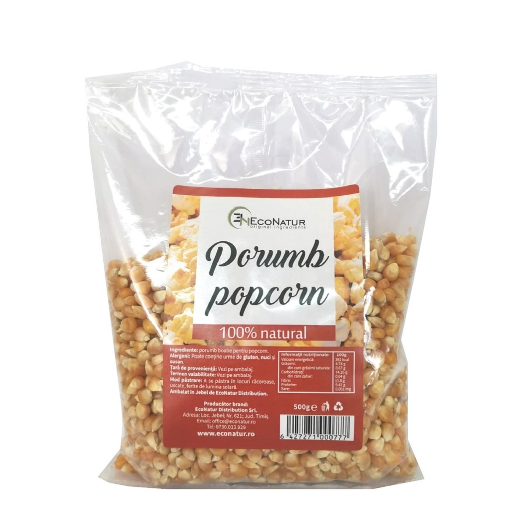 Porumb pentru popcorn, 500g, EcoNatur
