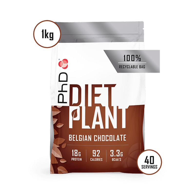 Pudra proteica vegetala Diet Plant ciocolata belgiana, 1kg, PhD